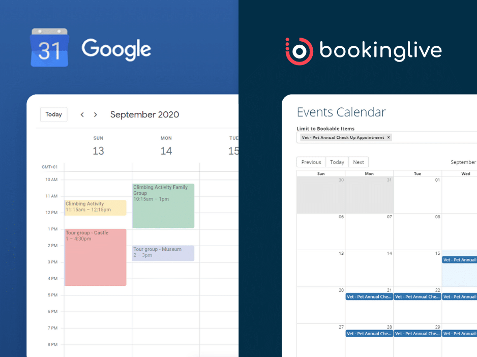 Google Calendar Sync with BookingLive features