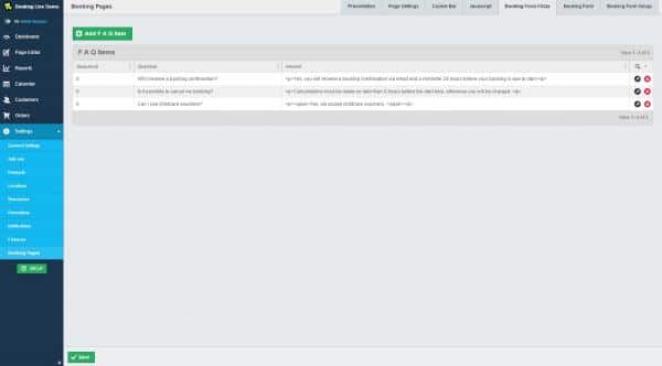 booking form faqs
