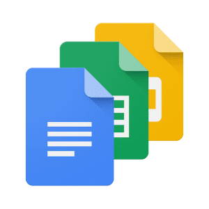 google docs, slides and sheets logo